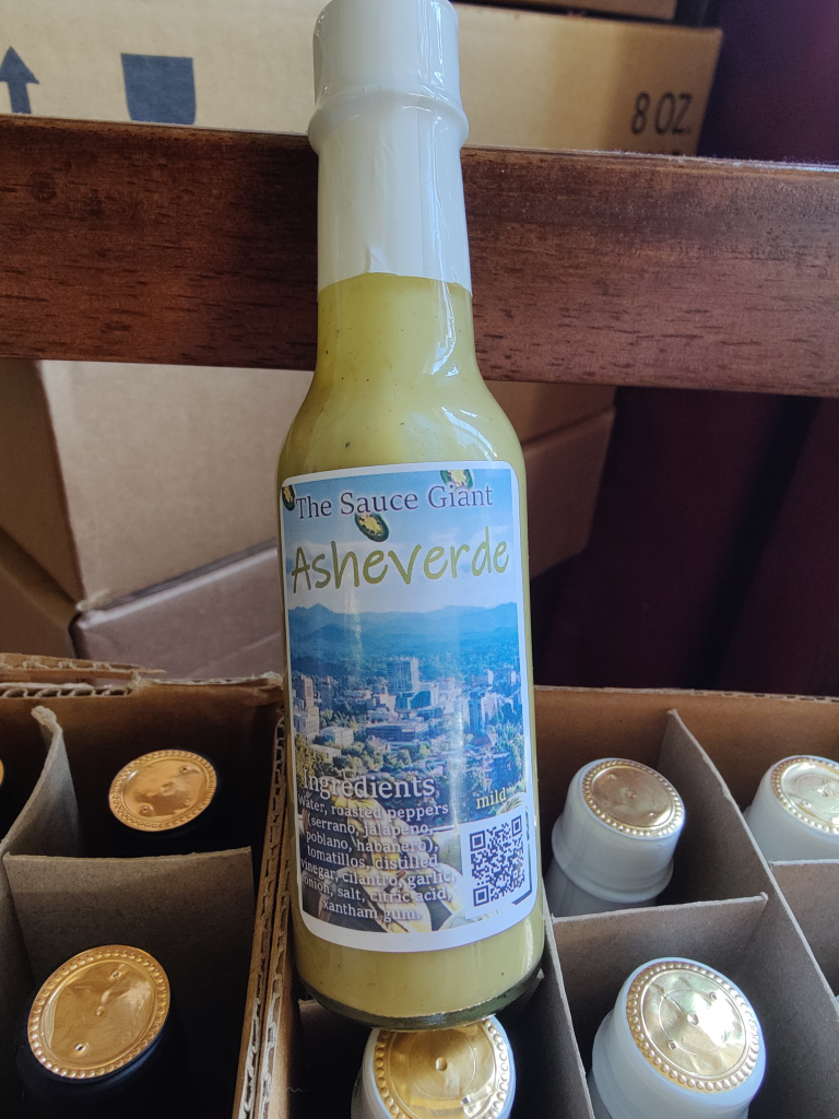 Bottle of Asheverde sauce.